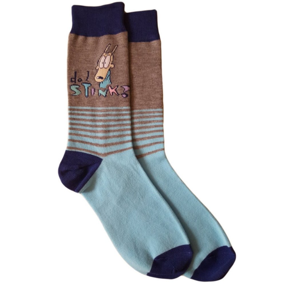Rocko's Modern Life Do I Stink Cartoon Crew Socks